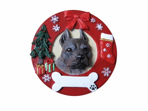 [331-26b] Pit Bull, blue Circle-Shaped Ornaments