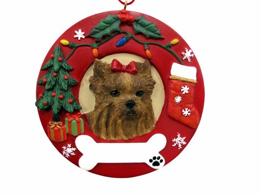 [331-46] Yorkie  Circle-Shaped Ornaments
