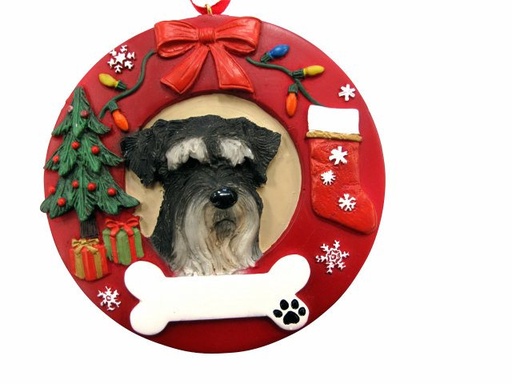 [331-105] Schnauzer, uncropped  Circle-Shaped Ornaments