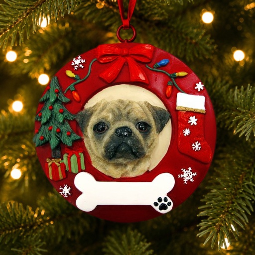[331-31] Pug  Circle-Shaped Ornaments