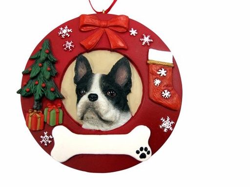 [331-76] Boston Terrier  Circle-Shaped Ornaments