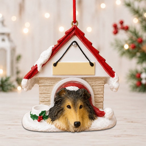 [35355-37] Sheltie Doghouse ornament
