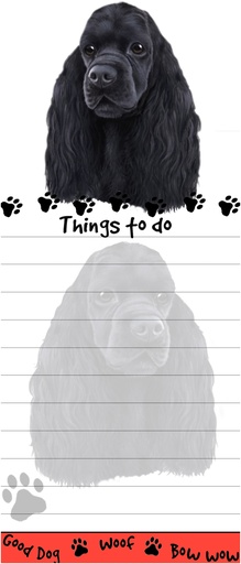 [400-78C] Cocker Spaniel, black Notepads, Magnetic Tall Die-Cut