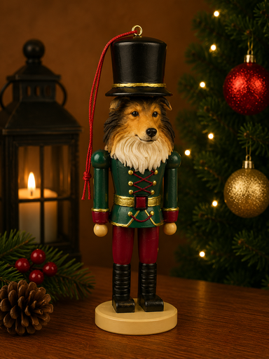 [35358-37] Sheltie Soldier ornament