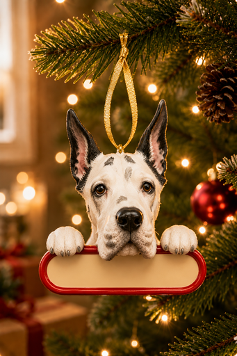[ORN218-66a] Harlequin Dane ornament