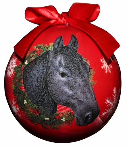 [CBOH-22b] Horse, black Ornament, Christmas ball