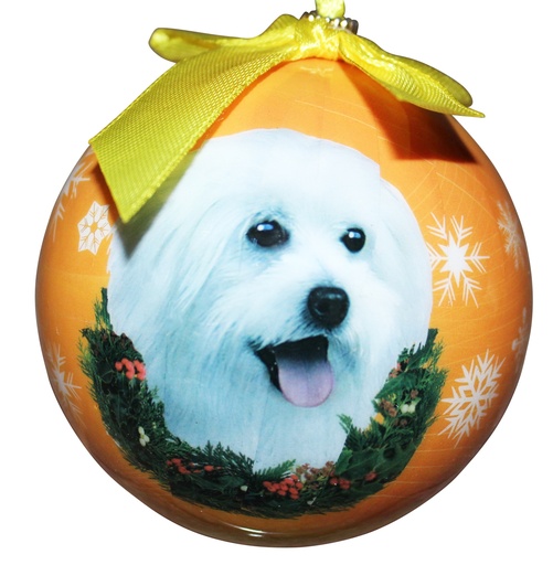 [CBO-88] Maltese, puppy cut, Christmas Ball