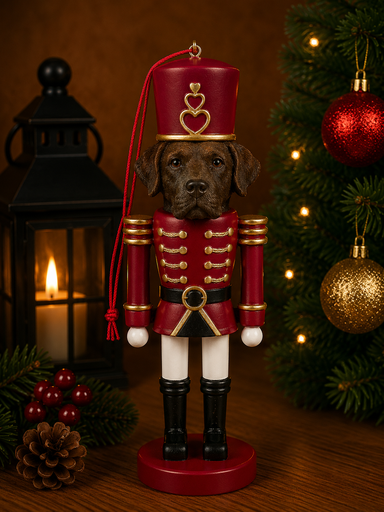 [35358-22] Labrador, chocolate Soldier ornament