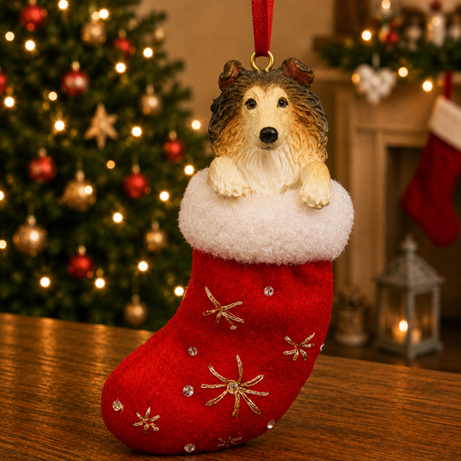 [ORN221-67] Santa's Little Pals, Collie ornament