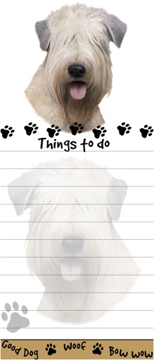 [400-41] Soft Coated Wheaten Terrier  Notepads, Magnetic Tall Die-Cut