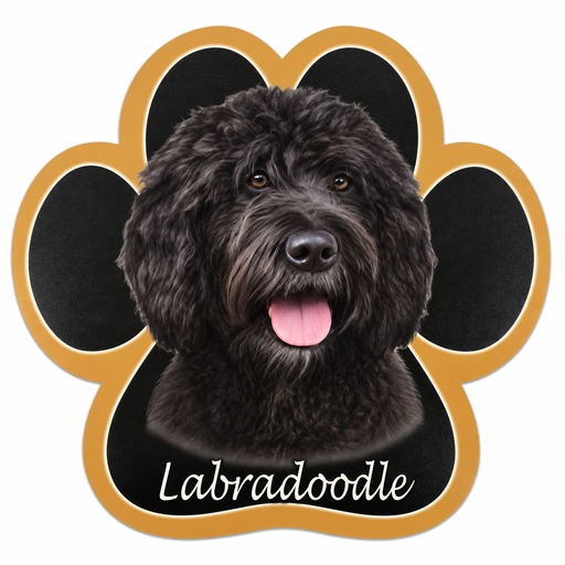 [MP-121a] Labradoodle, black mousepad
