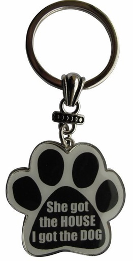 [KC-164] She got the house I got the dog Keychains, paw shaped
