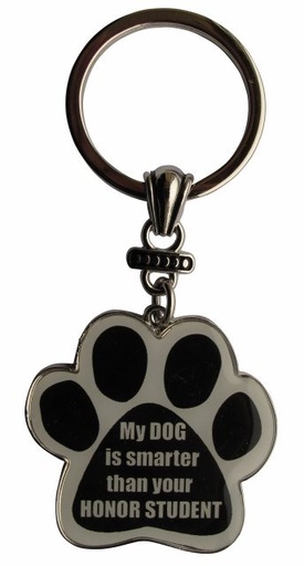 [KC-185] My dog is smarter than you honor student Keychains, paw shaped