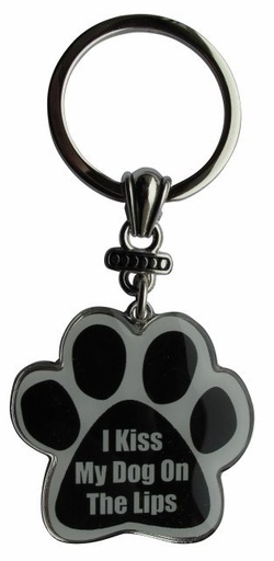 [KC-202] I kiss my dog on the lips Keychains, paw shaped