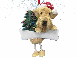 [35356-57] Airedale, Dangling Dog Ornament