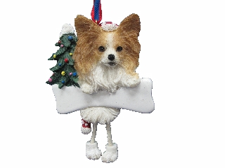 [35356-63] Papillon, Dangling Dog Ornament
