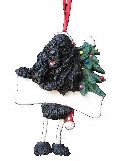 [35356-78c] Cocker Spaniel, black Dangling Dog Ornament