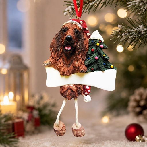 [35356-84] Irish Setter, Dangling Dog Ornament