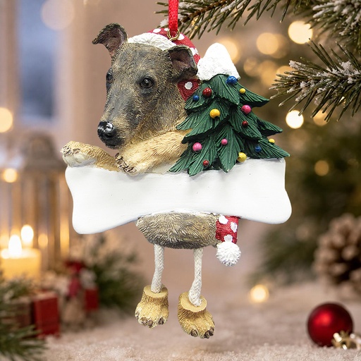[35356-94] Greyhound, Dangling Dog Ornament