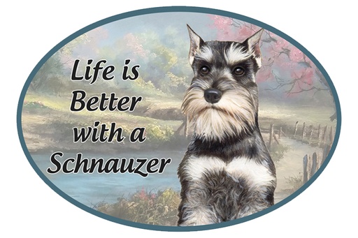 [1001-34] Schnauzer, cropped car magnets, oval