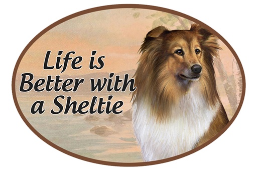 [1001-37] Sheltie car magnets, oval