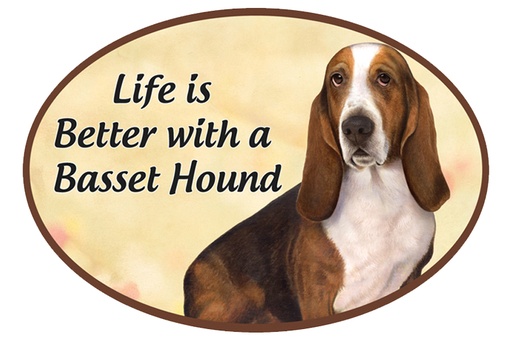 [1001-2] Basset Hound  car magnets, oval