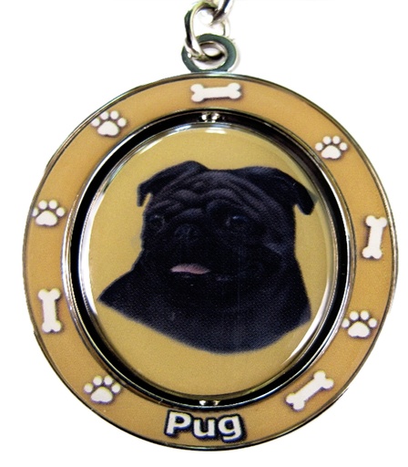 [KC-32] Pug, black keychain