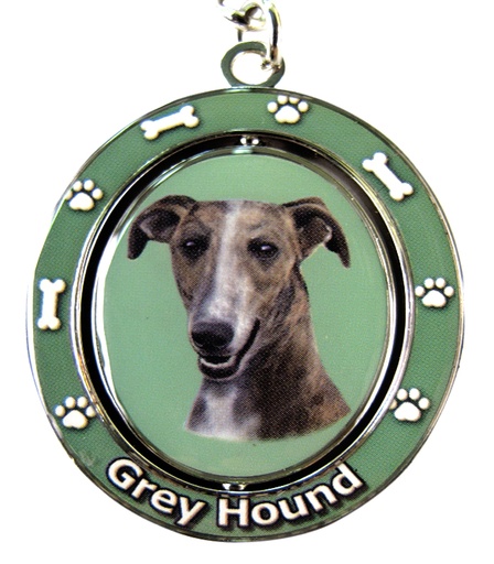 [KC-94] Greyhound, brindle Keychain
