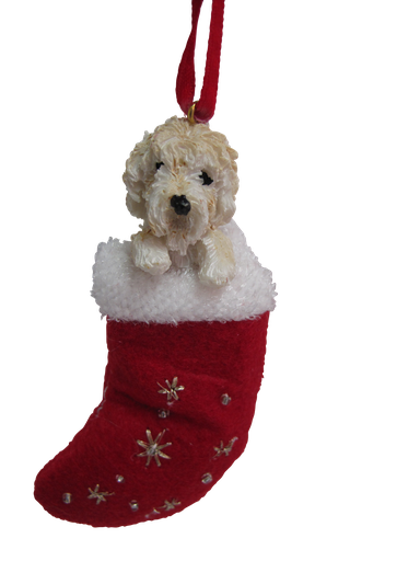 [ORN221-121] Labradoodle, yellow ornament