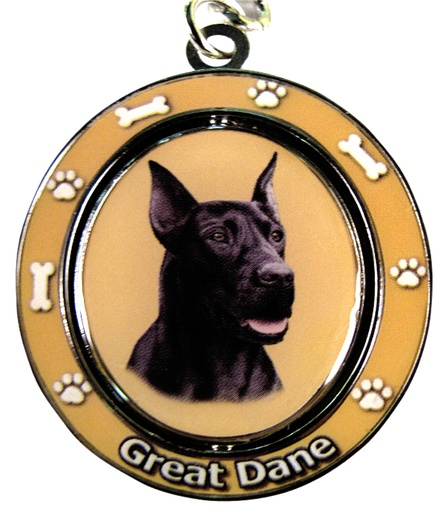 [KC-51b] Great Dane, black Keychain