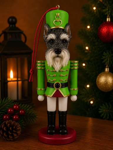 [35358-34] Schnauzer, cropped Soldier ornament