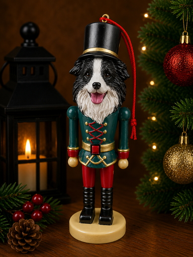 [35358-5] Border Collie Soldier ornament