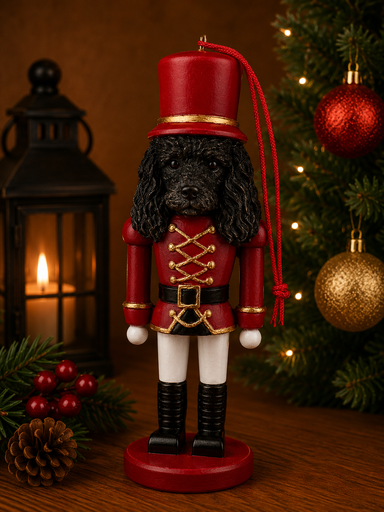 [35358-29] Poodle, black Soldier ornament