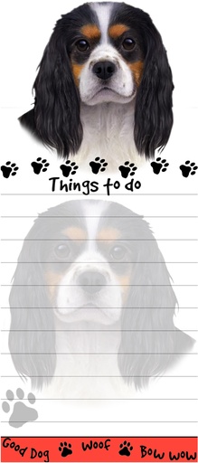 [400-19] King Charles, tri-color  Notepads, Magnetic Tall Die-Cut