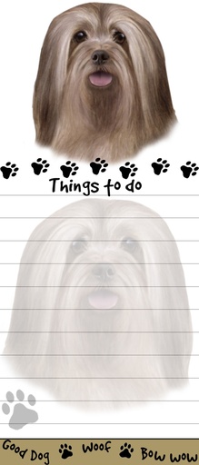 [400-23] Lhasa Apso  Notepads, Magnetic Tall Die-Cut
