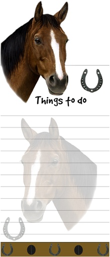 [403-21] Horse, brown Notepads, Magnetic Tall Die-Cut