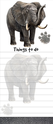 [403-5] Elephant Notepads, Magnetic Tall Die-Cut