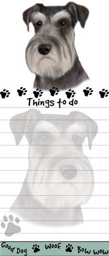 [400-105] Schnauzer, uncropped  Notepads, Magnetic Tall Die-Cut
