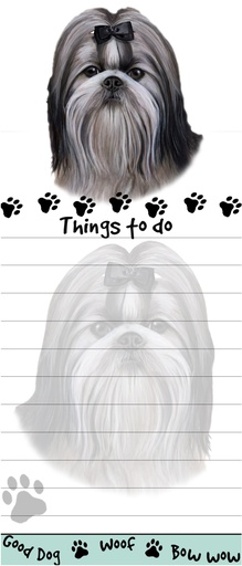 [400-39] Shih Tzu, black and white  Notepads, Magnetic Tall Die-Cut