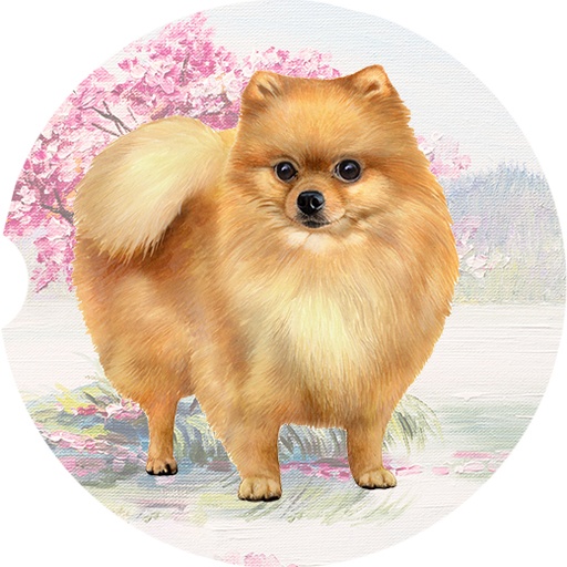 Pomeranian Standing coasters car