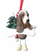 [35356-2] Basset Hound Dangling Dog Ornament
