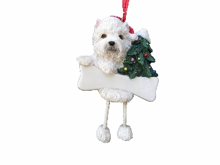 [35356-45] Westie, Dangling Dog Ornament