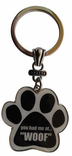 [KC-195] You had me at..'Woof' Keychains, paw shaped