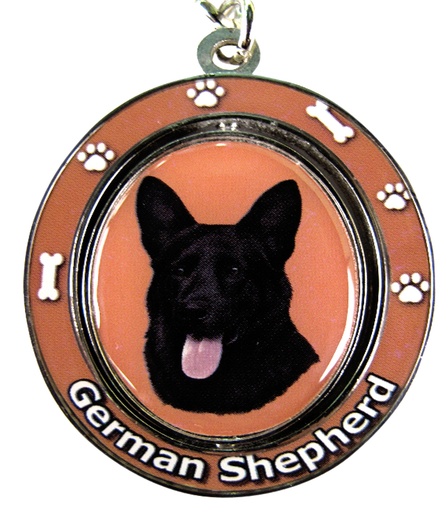 [KC-75b] German Shepherd, black Keychain