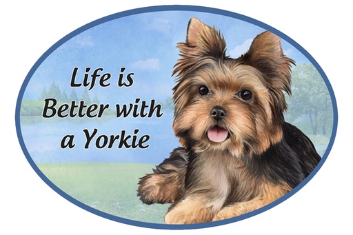 [1001-107] Yorkie, pup car magnets, oval