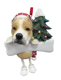 [35356-26] Pit Bull, Dangling Dog Ornament