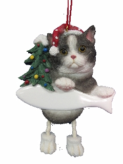 [35359-3] Black and White Dangling Leg Ornament