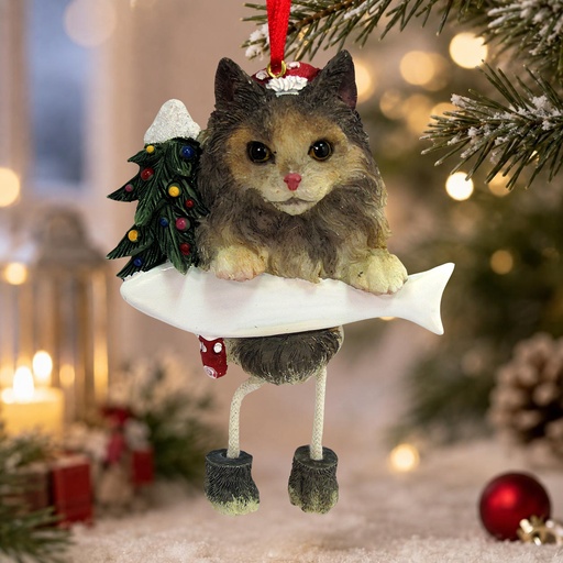 [35359-6] Maine Coon Dangling Leg  Ornament