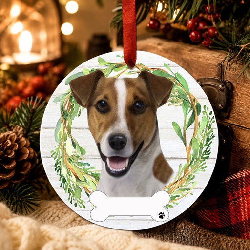 [550-17] Jack Russell ornament, ceramic wreath