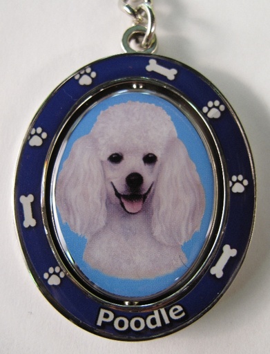 [KC-28] Poodle, white Keychain
